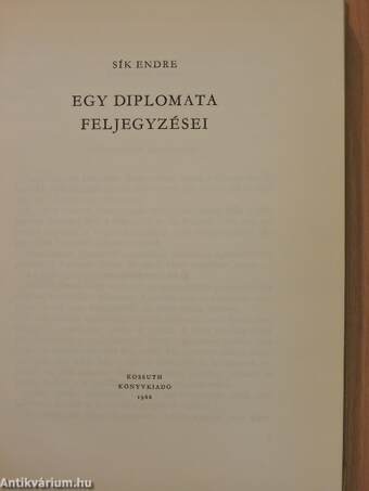 Egy diplomata feljegyzései