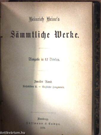 Heinrich Heine's Sämmtliche Werke 1-6., 9-12. (gótbetűs) (nem teljes sorozat)