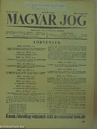 Magyar Jog 1947. december 20.