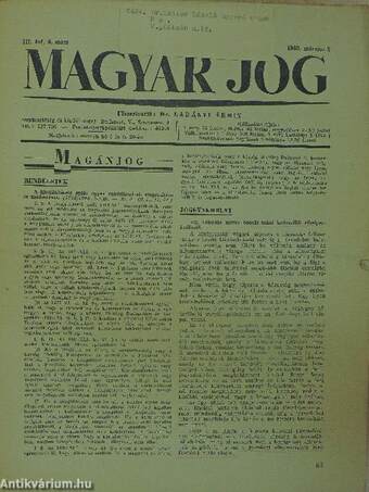 Magyar Jog 1948. március 5.