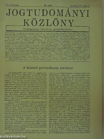 Jogtudományi Közlöny 1951. május