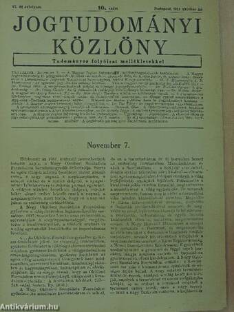 Jogtudományi Közlöny 1951. október