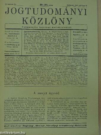 Jogtudományi Közlöny 1948. október 20.