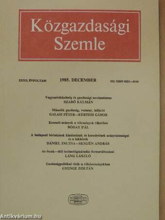 Közgazdasági Szemle 1985. december