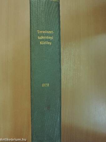 Természettudományi Közlöny 1928. január-december/Pótfüzetek a Természettudományi Közlönyhöz 1928. január-december