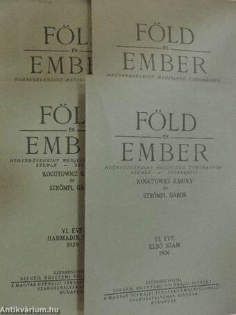 Föld és Ember 1926/1-4.