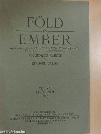 Föld és Ember 1926/1-4.