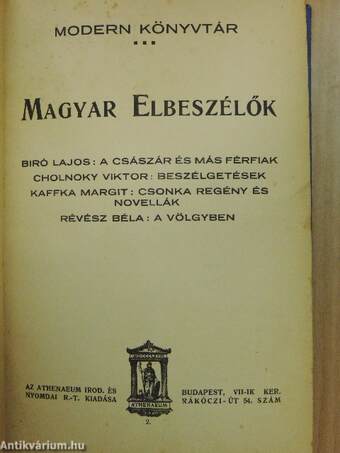 Magyar elbeszélők I.