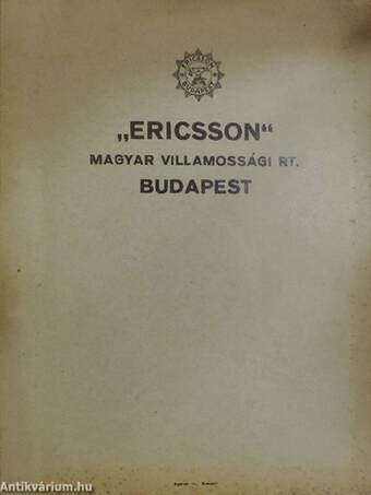 "Ericsson" Magyar Villamossági Rt. Budapest
