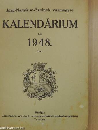 Jász-Nagykun-Szolnok vármegyei Kalendárium az 1948. évre