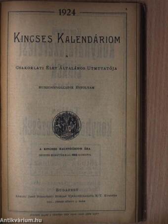 Kincses Kalendáriom 1924