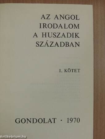 Az angol irodalom a huszadik században I-II.