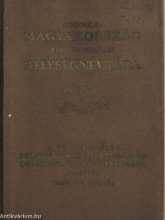 Csonka-Magyarország közigazgatási helységnévtára 1943.