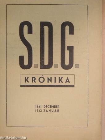 S.D.G. krónika 1941. december-1942. január