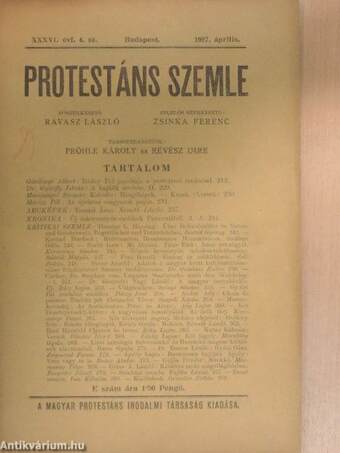 Protestáns Szemle 1927. április