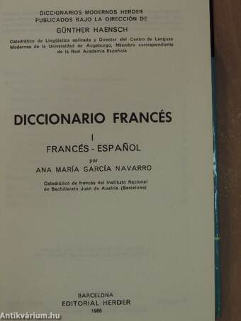 Diccionario Francés I-II.