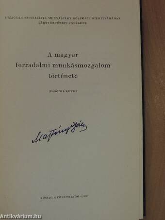 A magyar forradalmi munkásmozgalom története 2. (töredék)