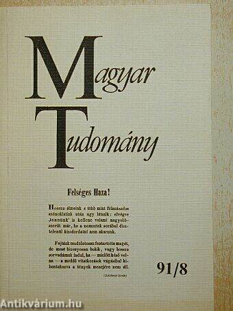 Magyar Tudomány 1991. augusztus