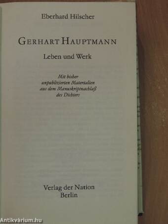 Gerhart Hauptmann