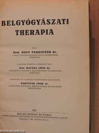 Belgyógyászati therapia