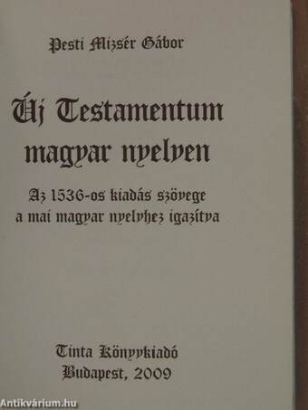 Új Testamentum magyar nyelven