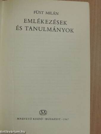 Emlékezések és tanulmányok