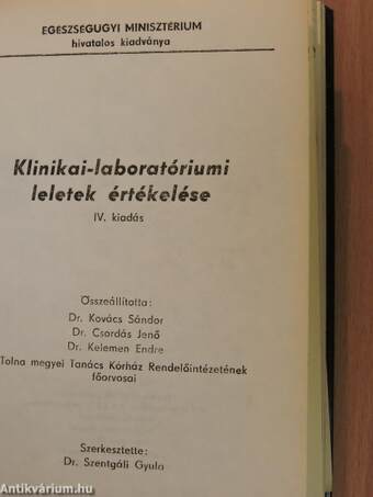 Klinikai-laboratóriumi leletek értékelése