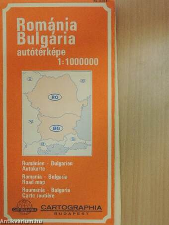 Románia-Bulgária autótérképe (térkép)