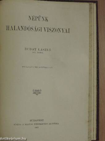 A bártfai sz.-Egyed temploma könyvtárának története/Zsigmond császár koronázása és a német zsidóság megadóztatása/A magyar czimer és a királyi czim története 1804-től kezdve/Az akadémiák különösen a Magyar Tudományos Akadémia