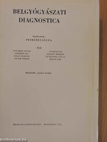 Belgyógyászati diagnostica