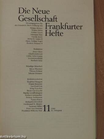 Die Neue Gesellschaft/Frankfurter Hefte 1990/11.