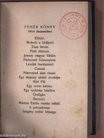 Fehér Könyv 1914. deczember/Fehér Könyv 1915. márczius