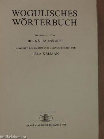 Wogulisches Wörterbuch