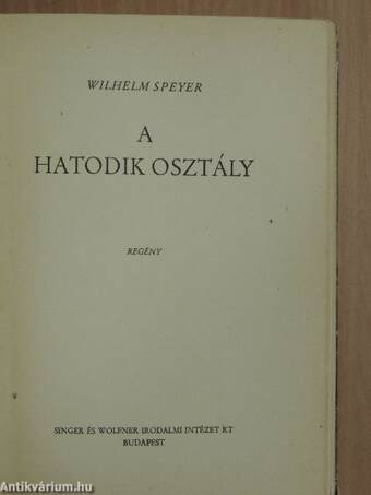 A hatodik osztály