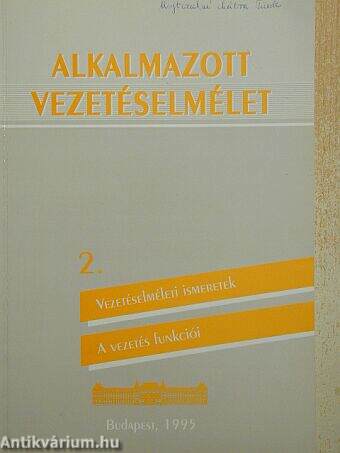 Alkalmazott vezetéselmélet 2.