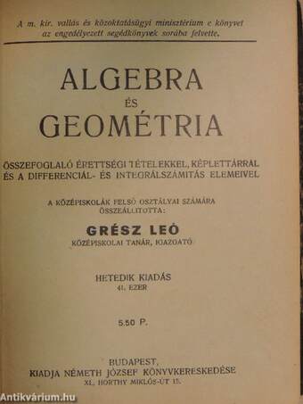 Algebra és geométria