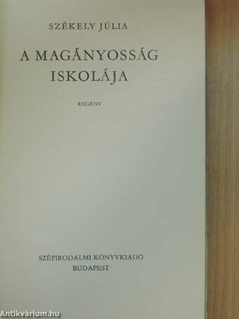 A magányosság iskolája