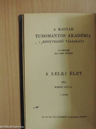 A lelki élet I. (töredék)