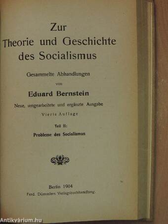 Zur Theorie und Geschichte des Socialismus I-III.