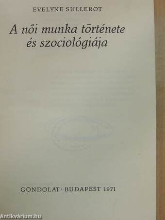 A női munka története és szociológiája