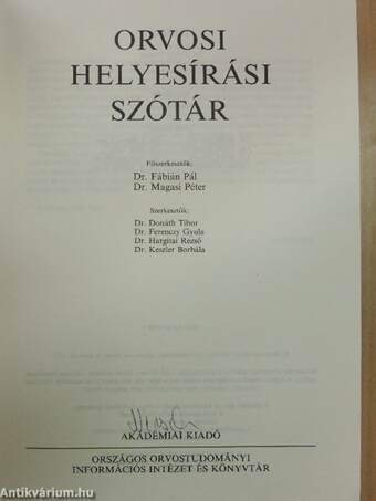 Orvosi helyesírási szótár