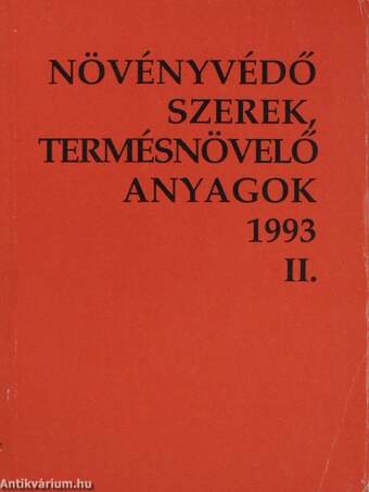 Növényvédő szerek, termésnövelő anyagok 1993. II.