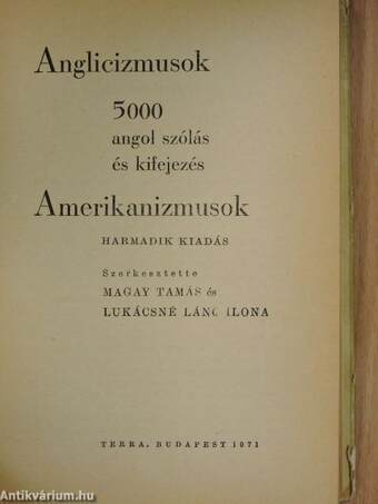 Anglicizmusok - amerikanizmusok