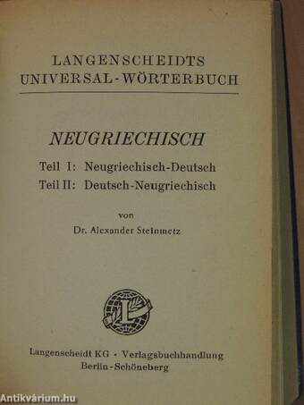 Langenscheidts Universal-Wörterbuch Neugriechisch