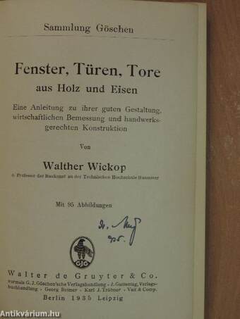 Fenster, Türen, Tore aus Holz und Eisen