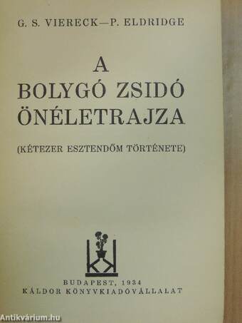 A bolygó zsidó önéletrajza I-II.