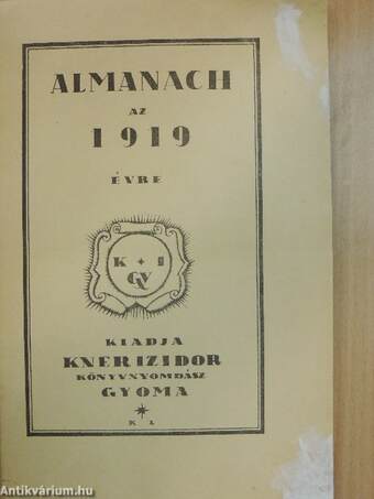 Almanach az 1919 évre