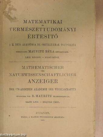 Matematikai és természettudományi értesitő 1943.