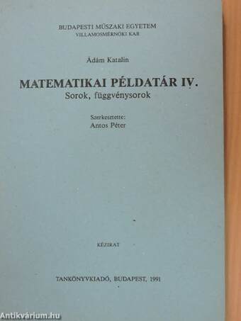 Matematikai példatár IV.