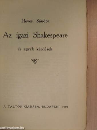 Az igazi Shakespeare